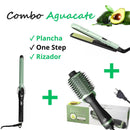 COMBO BELLEZA 3 PIEZAS: CEPILLO- PINZA - PLANCHA PARA EL CABELLO CON PROTECCIÓN AGUACATE